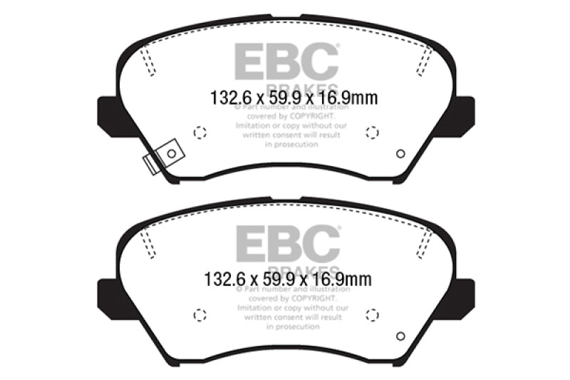 EBC 2017 Hyundai Elantra GT 2.0L Yellowstuff Front Brake Pads