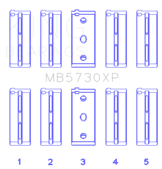 King Engine Bearings Lancia DElta Integrale (Size STDX) Main Bearing Set