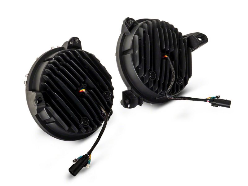 Raxiom 18-23 Jeep Wrangler JL Axial Series 9-In Angel Eye LED Headlights- Black Housing (Clear Lens)