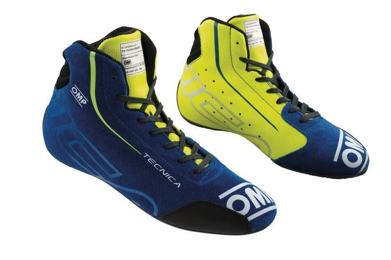 OMP TECNICA SHOES my2025 FIA 8856-2018 BLUE / YELLOW SZ 37
