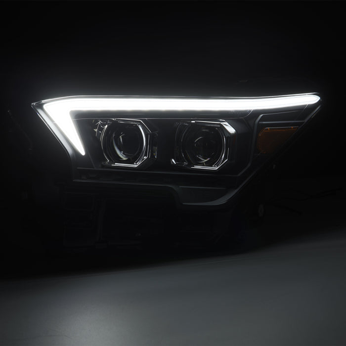 AlphaRex 23-24 Toyota Tacoma LUXX-Series LED Proj Headlights Blk w/Actv Light & Seq. Sig + DRL