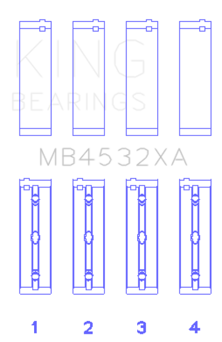 King Engine Bearings Mercedes Benz Om 642.822/36/910/20/30/70 (Size +0.25mm) Main Bearing Set