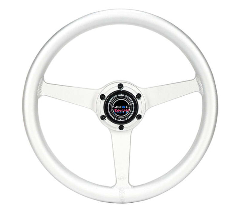 NRG Aluminum Steering Wheel 330mm - Heritage Solid Spoke - Ergonomic Grip - Anadized Silver