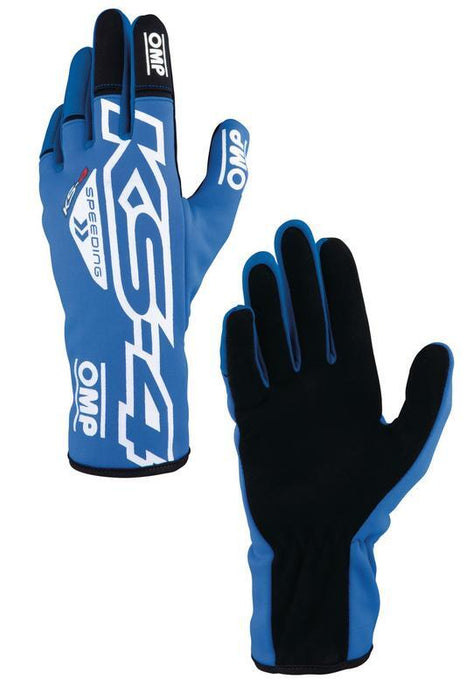 OMP KS-4 KART GLOVES BLUE / WHITE SZ S