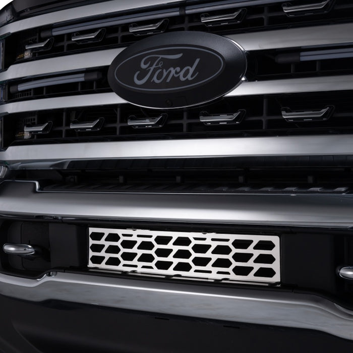Putco 23-24 Ford F250/F350 Super Duty Hex Shield Design Bumper Grille Inserts - Polished SS