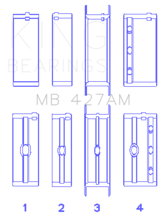 King Engine Bearings Chevrolet 173 V6 (Size +0.25mm) Main Bearing Set