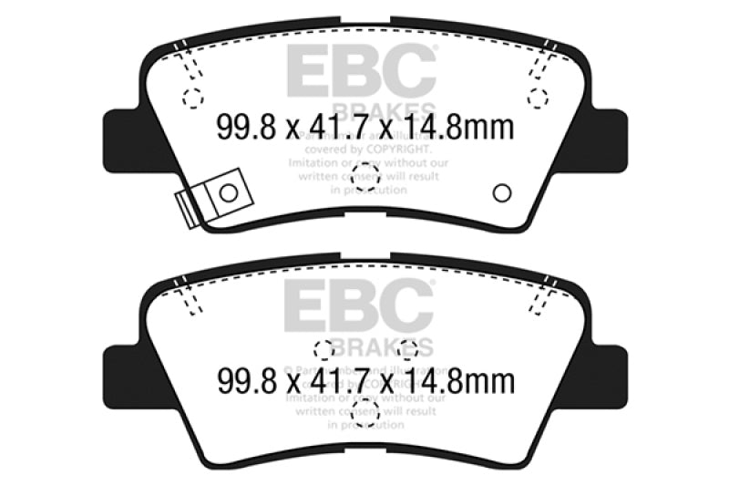 EBC 12+ Hyundai Elantra GT 2 Redstuff Rear Brake Pads