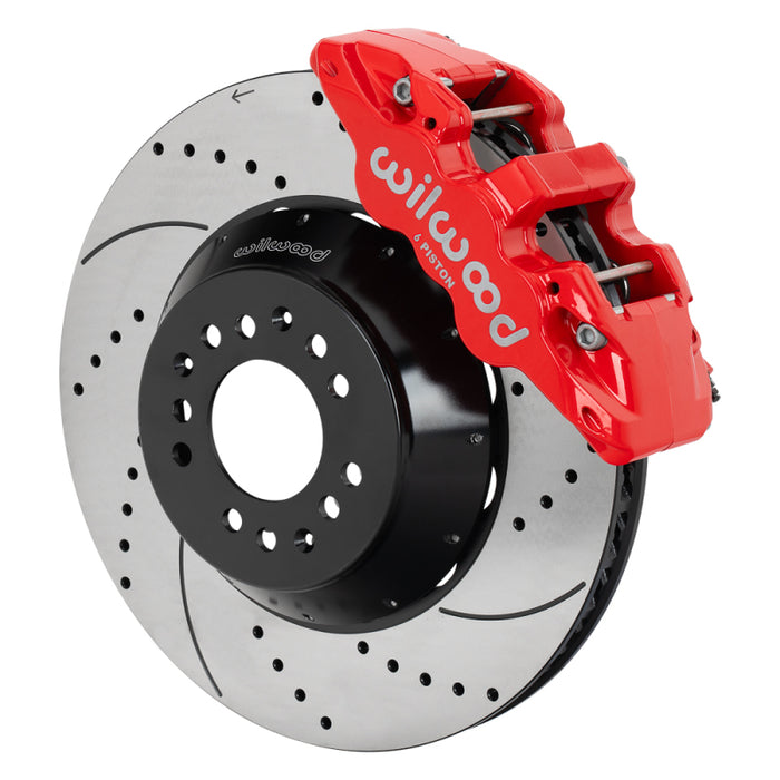 Wilwood kit front AERO6 wwe 2IN. drop alum pro spindle 15.00 rotor SRP red
