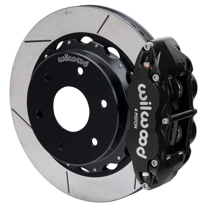 Wilwood 03-08 Audi A4 Forged Narrow Superlite 4R Rear Big Brake Kit 12.88in Slot Rotor - Black