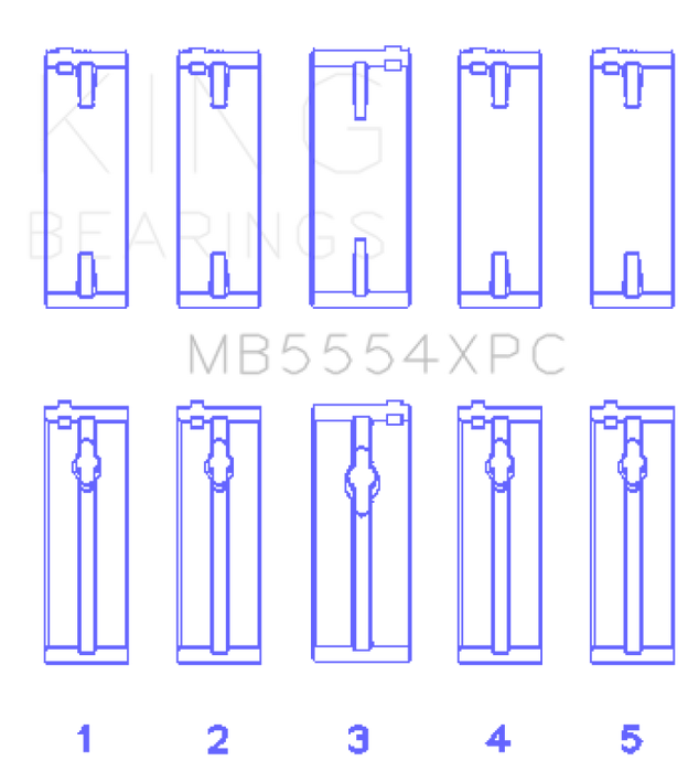 King Engine Bearings Toyota 3Sgte/16V 2.0L (Size STDX) Main Bearing Set