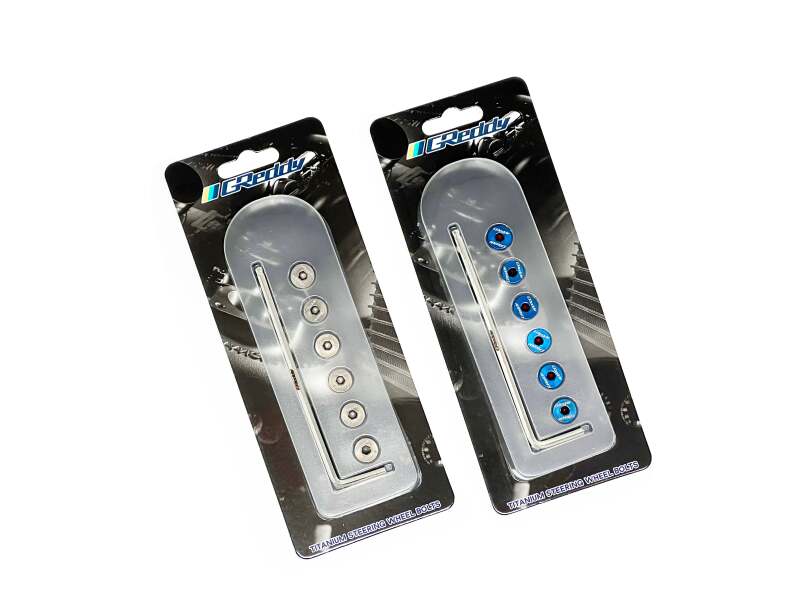 GReddy Steering Wheel Bolts - Burnt-Titanium Blue (Set of 6)