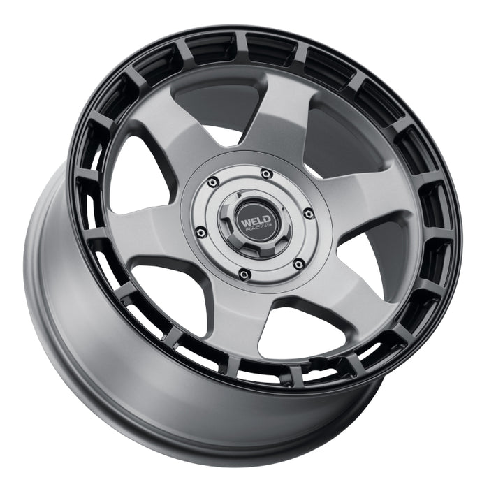 Weld Off-Road Ridge 20x9 - 8x180 BP - ET0 - 124.3mm CB - Satin Gunmetal Wheel (Black Ring)