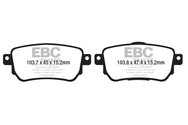 EBC 2018+ Nissan Leaf Electric (w/283mm Front Rotors) Rear Ultimax Brake Pads