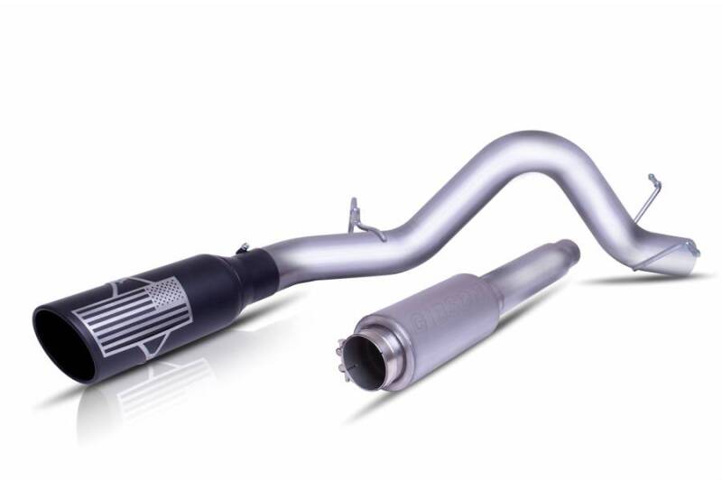 Gibson 20-21 Ford F250/F350 SD EXTND Cab (Long Bed) 7.3L Cat-Back Exhaust - Patriot Flag Series