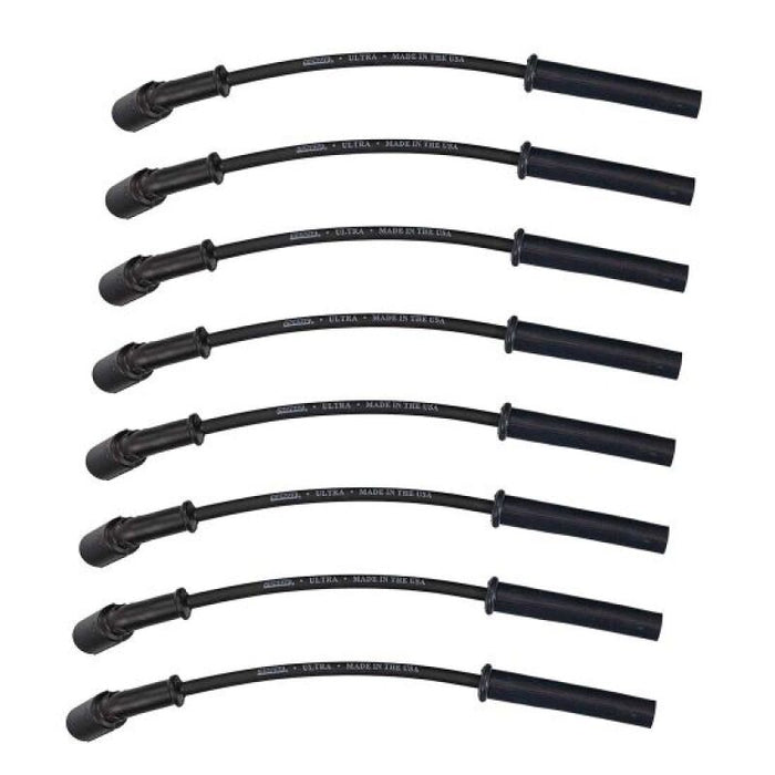 Moroso 99-13 GM LS/LQ 4.8/5.3/5.7/6.0/6.2L Ultra350 8mm Multi-Angle Boot Spark Plug Wire Set - Black