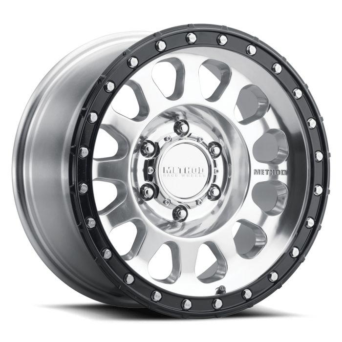 Method MR315 17x8.5 0mm Offset 6x5.5 106.25mm CB Polished Wheel - Gloss Black Lip