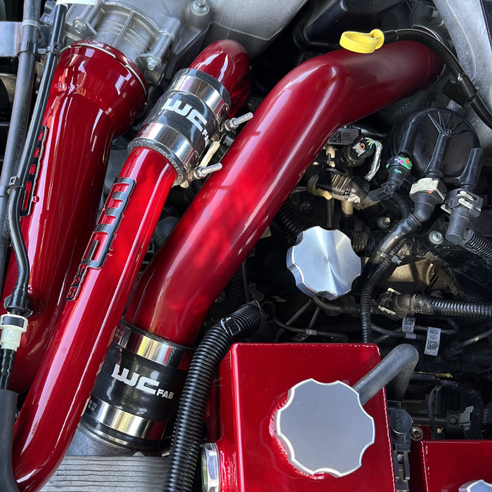 Wehrli 15-24 Ford 6.7L Power Stroke 3in Hot Side Intercooler Pipe - Candy Red