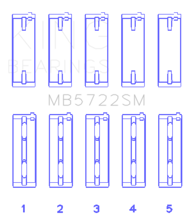 King Engine Bearings Mitsubishi 2007+ 4B11T Turbo EVO X (Size +0.25mm) Crankshaft Main Bearing Set