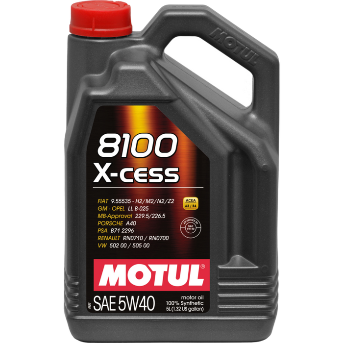 Motul 5L Synthetic Engine Oil 8100 5W-40 X-CESS Gen 2 - Case of 4