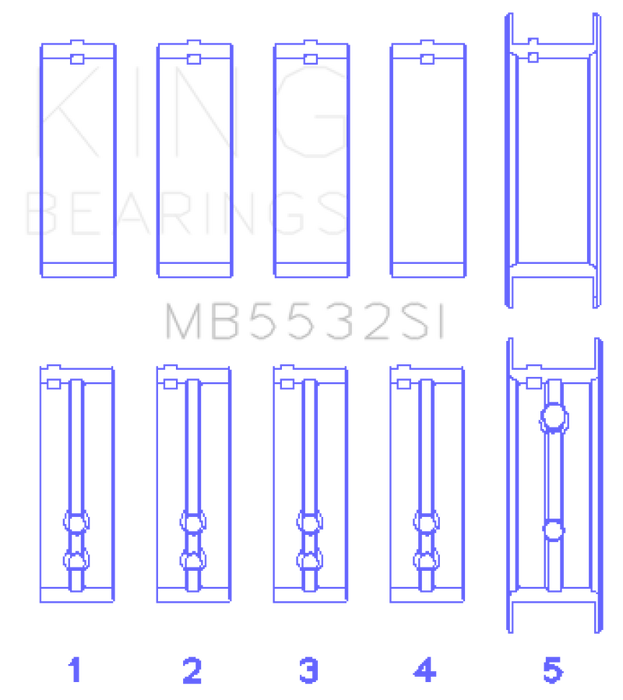 King Engine Bearings Chevrolet 151/153 (Size STD) Main Bearing Set