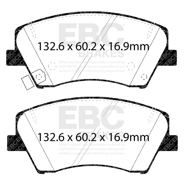 EBC 2017+ Hyundai Elantra 1.4L Turbo Ultimax2 Front Brake Pads