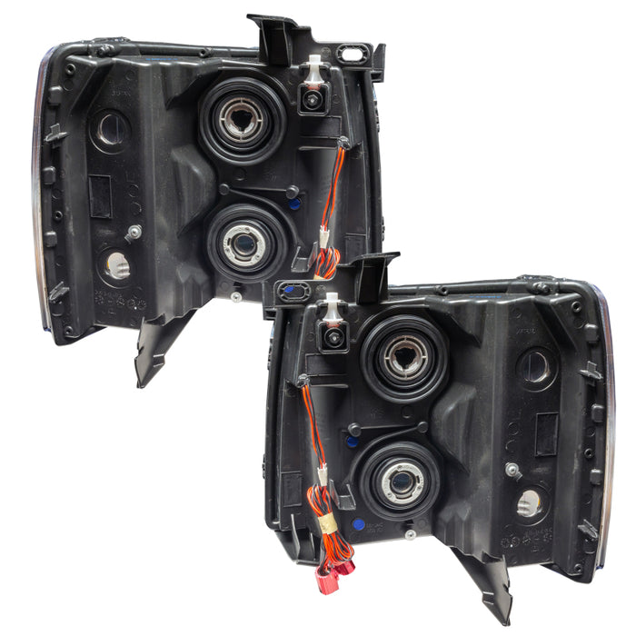 Oracle Lighting 07-13 Chevrolet Silverado Assembled Halo Headlights Round Style -Red