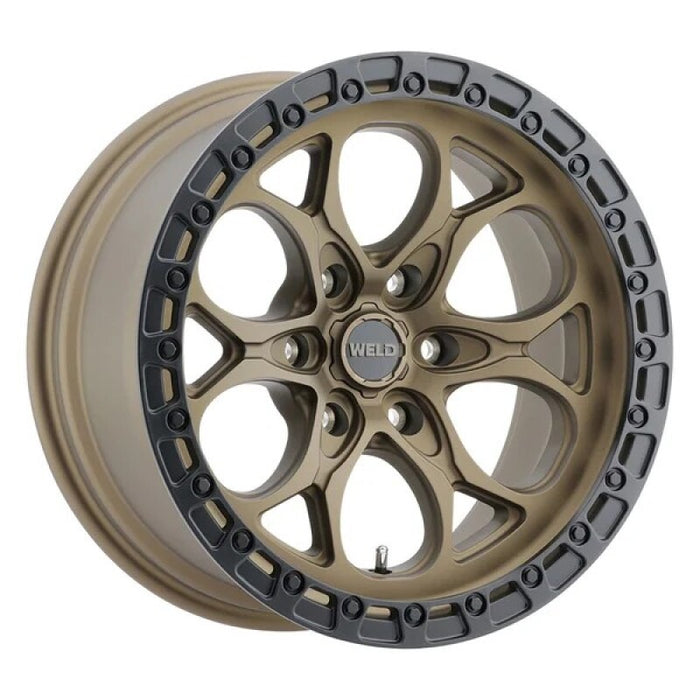 Weld Ledge 6 18x9 / 6x135 / ET -12 / BS 4.51 - Satin Bronze w/ Satin Black Ring