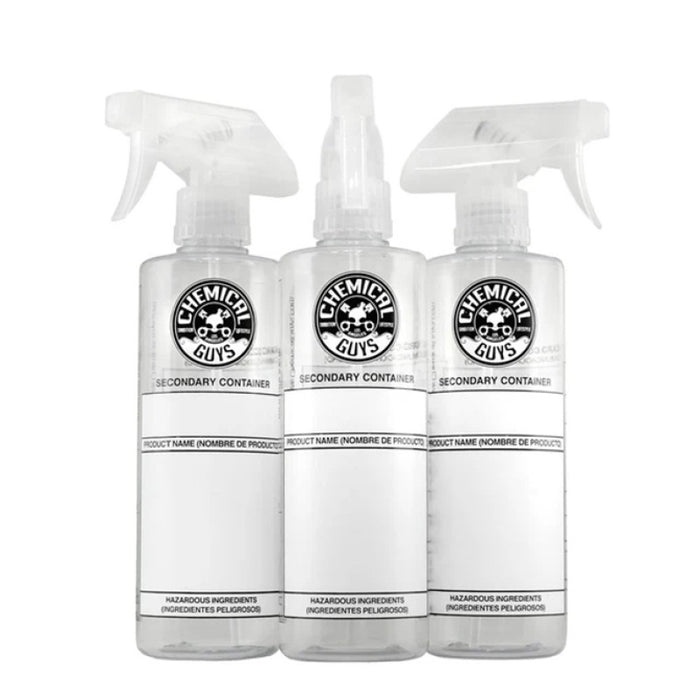 Chemical Guys Secondary Container Dilution Bottle With Professional Standard Sprayer - 16oz (3 Pack)