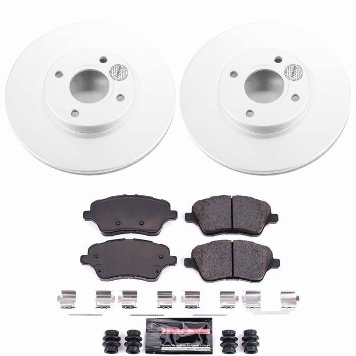 Power Stop 14-19 Ford Fiesta Front Z23 Coated Brake Kit