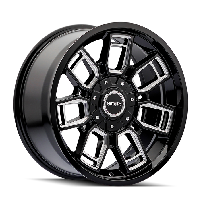 Mayhem 8118 Ordinance 20x9 / 5x127/139.7 BP / 87.1mm Hub Gloss Black Wheel w/ Milled Spokes