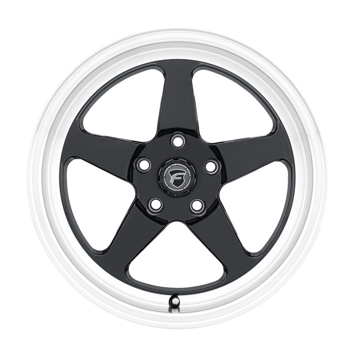 Forgestar D5 Drag 18x5 / 5x120.65 BS / ET-10 / 2.6 Gloss BLK / Diamond Lip 78.1 Bore