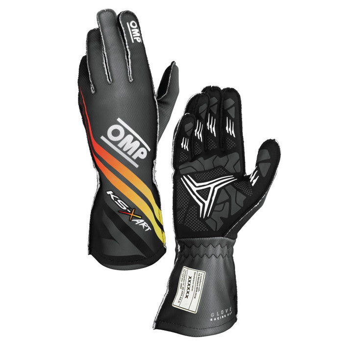 OMP KS-X ART GLOVES my2025 FIA 8877-2022 BLACK/YELLOW/RED SZ S