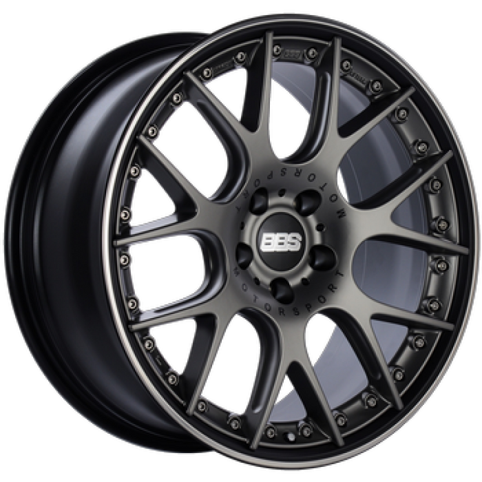 BBS CH-RII 22x10.5 5x112 ET15 Satin Platinum Center Black Lip SS Rim Prot Wheel - 82mm PFS Req