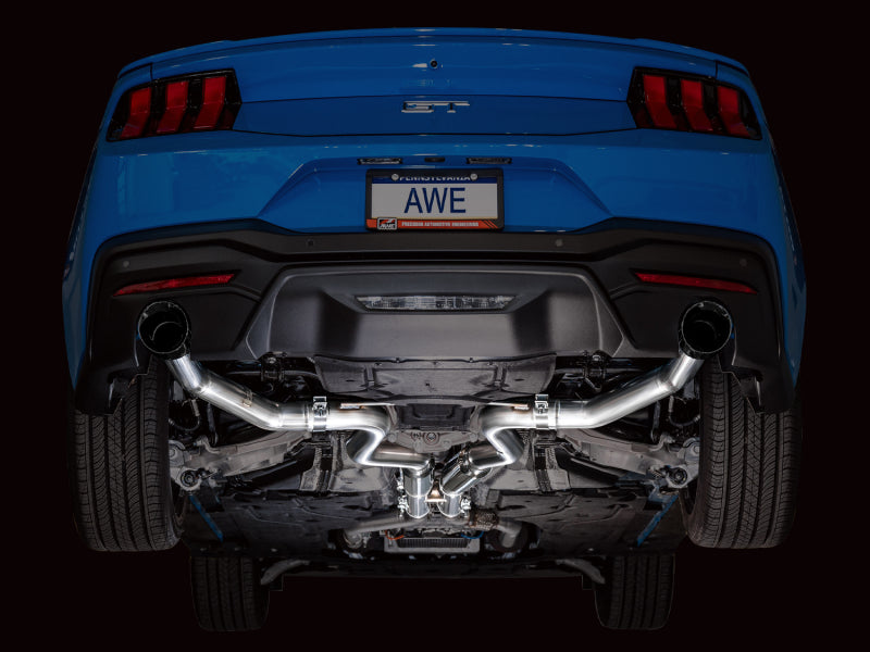 AWE 2024 Ford Mustang GT Fastback S650 RWD Track Edition Cat-Back Exhaust w/ Dual Diamond Black Tips