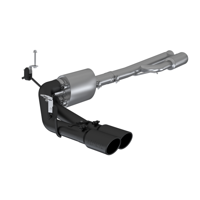 MBRP 2019+ Chevrolet Silverado 1500 4.5L/5.3L Pre-Axle Dual Side Exit w/ 4in OD Tip- Black Coated