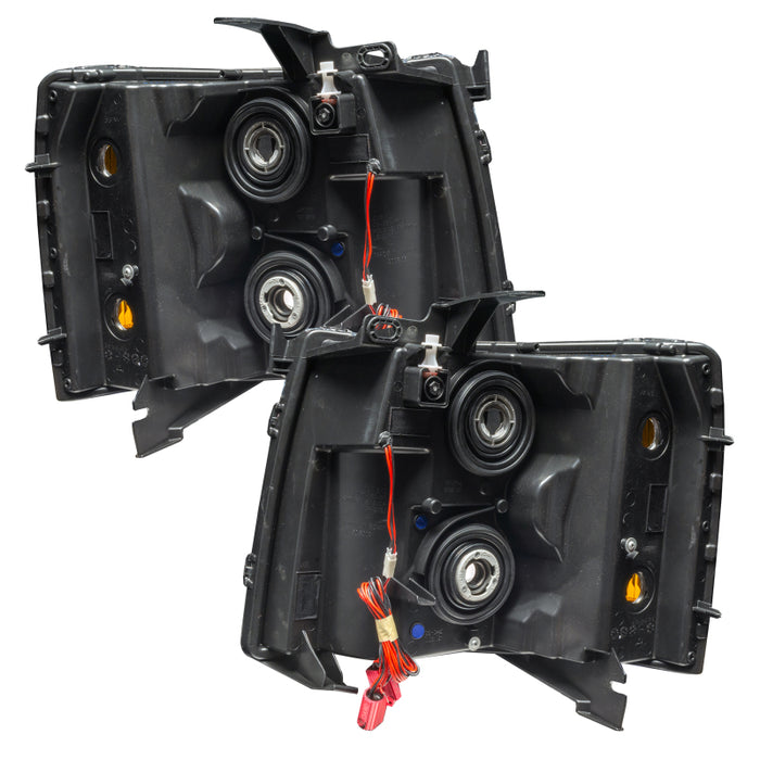 Oracle Lighting 07-13 Chevrolet Silverado Assembled Halo Headlights Round Style -Green