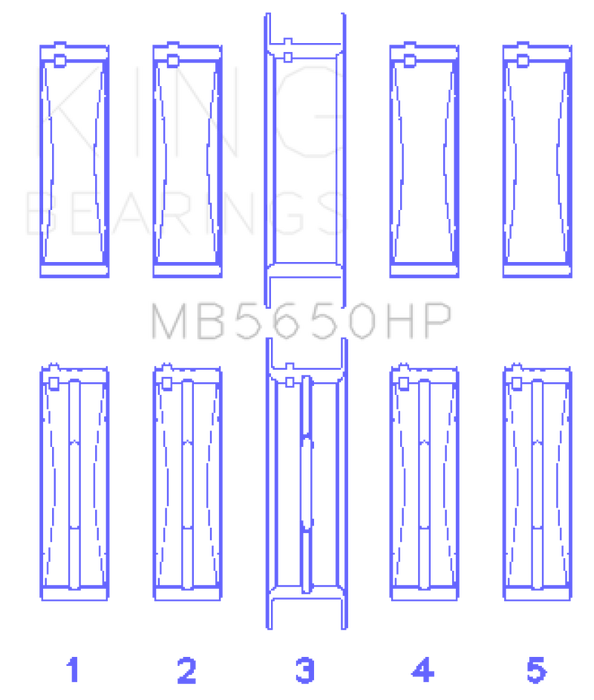 King Engine Bearings Ford 370/429/460 16V OHV (Size .001) Crankshaft Main Bearing Set