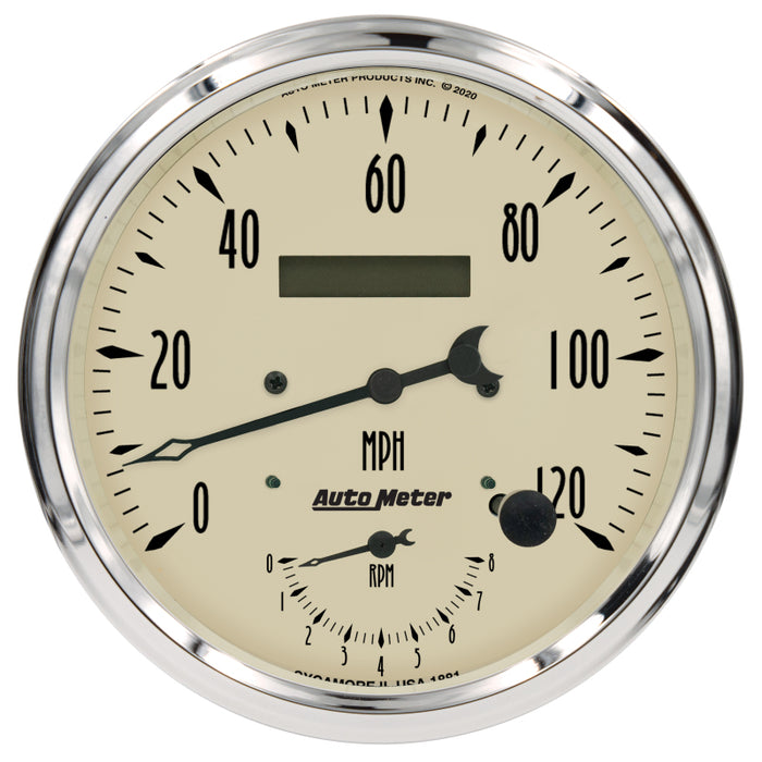 Autometer Antique Beige Tach/Speedo 5in. - 120mph & 8k RPM
