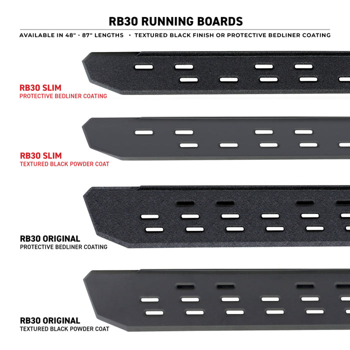 Go Rhino 19-25 Chevrolet Silverado 1500 RB30 Slim Running board + Brackets - Textured Black