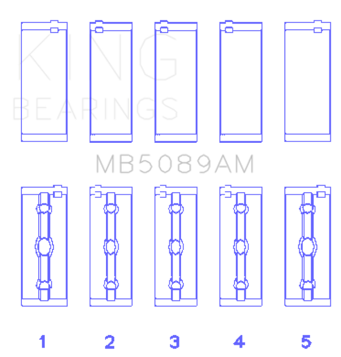 King Engine Bearings Toyota 1Rz (Size +0.25mm) Main Bearing Set