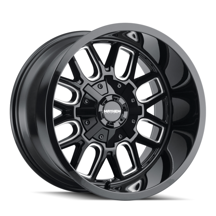 Mayhem 8107 Cogent 18x9 / 8x165.1 BP / 0mm Offset / 130.8mm Hub Gloss Black Milled Wheel