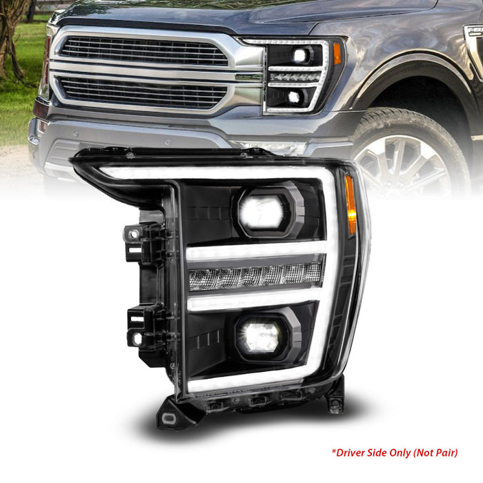 ANZO 21-23 Ford F150 LED Projector Headlight w/Switchback+Sequential - Black (Driver Side Only)