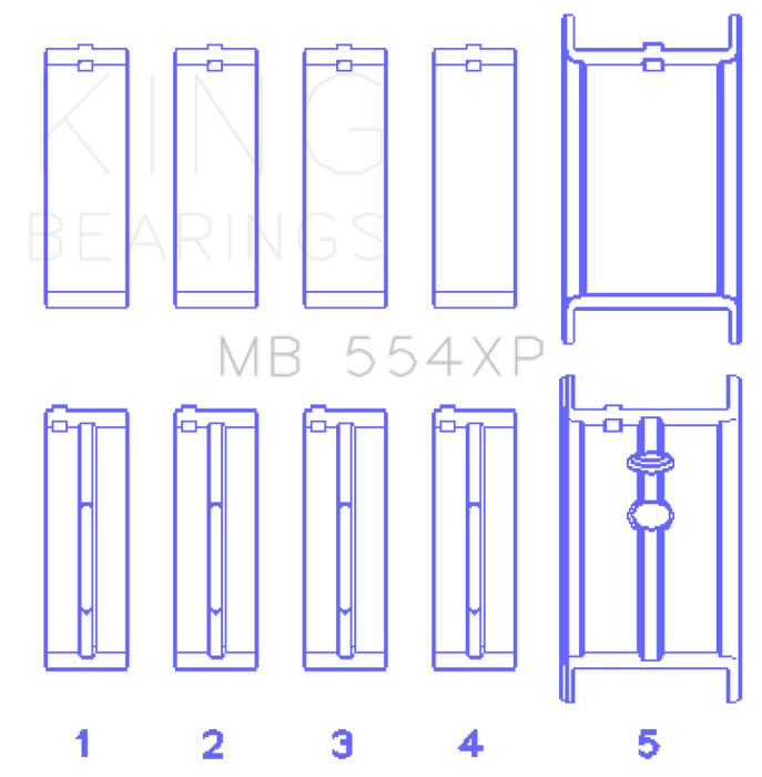 King Engine Bearings Chevrolet 265/283/302/327 V8 Main Bearing Set