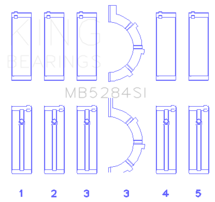 King Engine Bearings Chrysler/Jeep 287Ci 4.7L (Size +0.25mm) Main Bearing Set