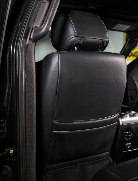 PRP 12-14 Ford Raptor Front Seat Covers (Pair) - Black w Silver Stitch