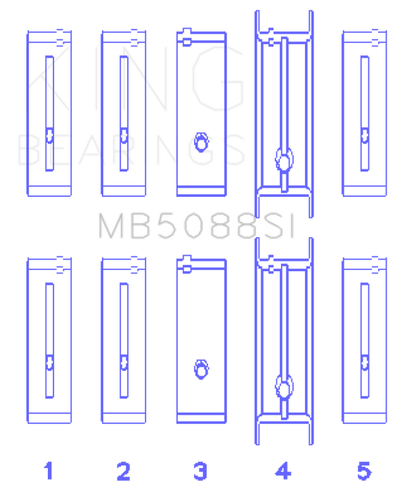 King Engine Bearings Chevrolet/Isuzu Ohv Ln2 (Size +0.25mm) Main Bearing Set