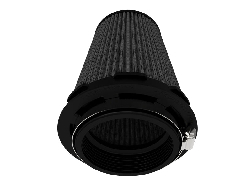 aFe Momentum Intake Air Filter w/Black Pro 5R (Pair) 3-1/2IN F x 5IN B x 3-1/2IN T (Inverted) x 6IN