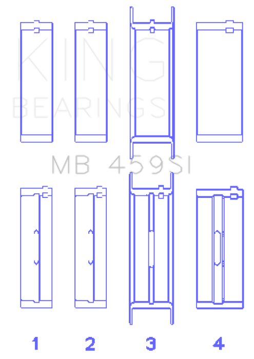 King Engine Bearings Ford V-6 183. (Size +0.75mm) Main Bearing Set