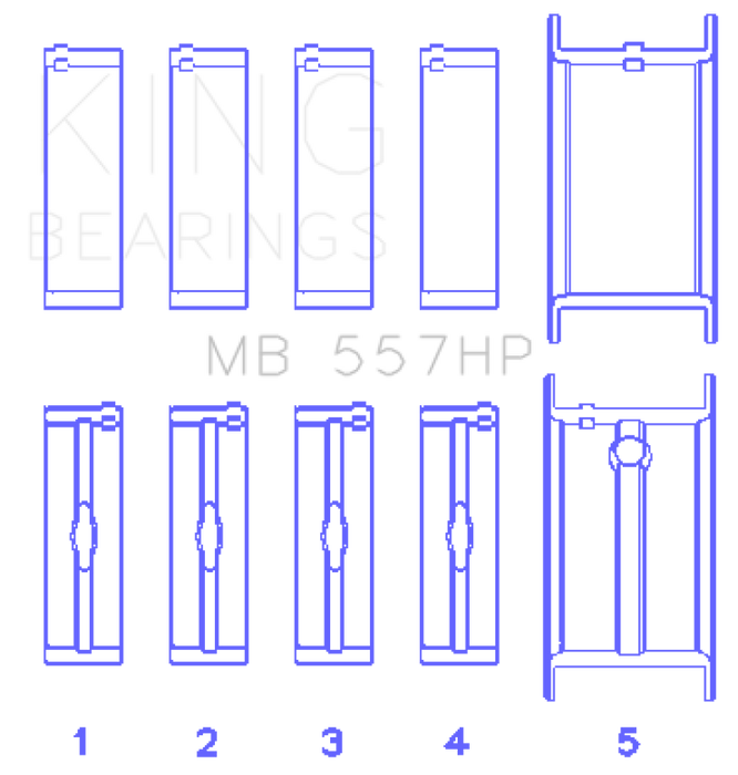 King Engine Bearings General Motors 75+ 262/267/302/307/327/327/350 Main Bearing Set
