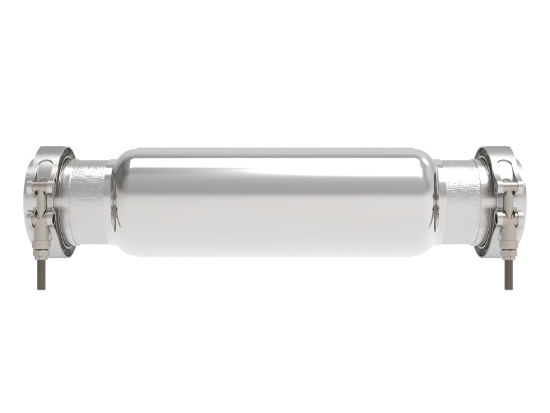 aFe MACH Force-Xp Resonator 3 IN Inlet/Outlet x 4 IN Dia. x 12 IN Body x 16 IN Overall Length